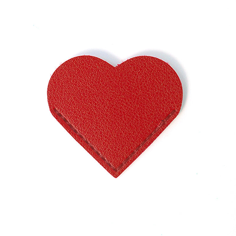 Wholesale Creative Leather Love Pu Simple Portable Book Page Holder Student Gift Heart-shaped Bookmark Book Corner Protective Cover